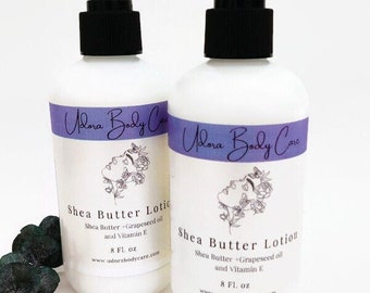 Lavender Cedarwood Shea Butter Lotion 8 oz  Vegan Friendly Dry Skin Care, Body Lotion~Handmade Lotion~ All Natural