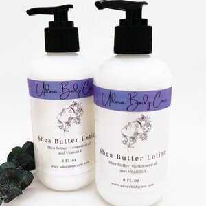 Lavender Cedarwood Shea Butter Lotion 8 oz Vegan Friendly Dry Skin Care, Body LotionHandmade Lotion All Natural image 1