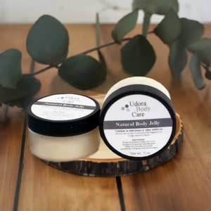 Gelatina corporal natural: cuidado cremoso de la piel, frasco de 2 oz