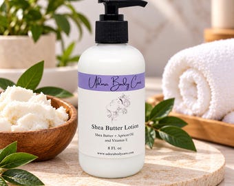 Udora Body Care Lavender Cedarwood Shea Butter Lotion: Vegan Dry Skin Care (8 oz)