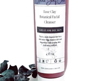Rose Kaolin Clay Botanical Facial Cleanser 4 oz Skin Care, Cleanser, Facial Care
