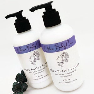 Lavender Cedarwood Shea Butter Lotion 8 oz Vegan Friendly Dry Skin Care, Body LotionHandmade Lotion All Natural image 3