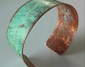 Verdigris Patina Copper Cuff Bangle Bracelet