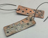 Industrial Copper Patina Earrings OOAK