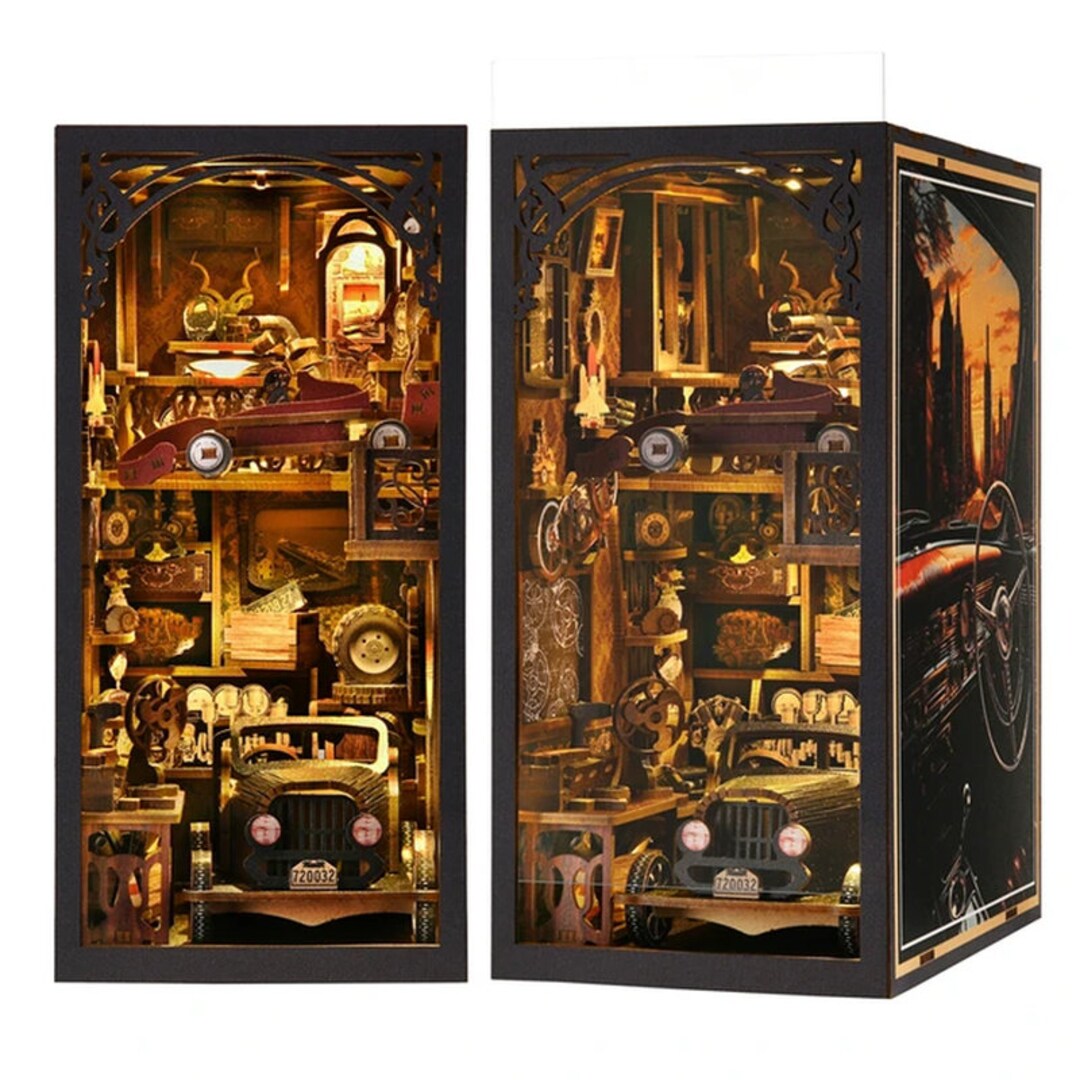 Book Nook Kit Classic Car F1 DIY Wooden Puzzle Bookshelf Insert Decor ...