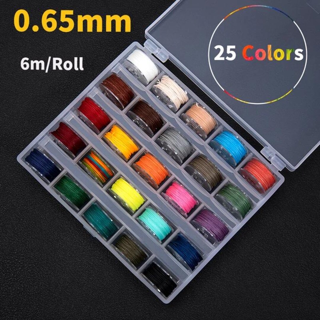 Leather Sewing Thread Kit 25 Colors Round Waxed Thread Set for Handmade ...