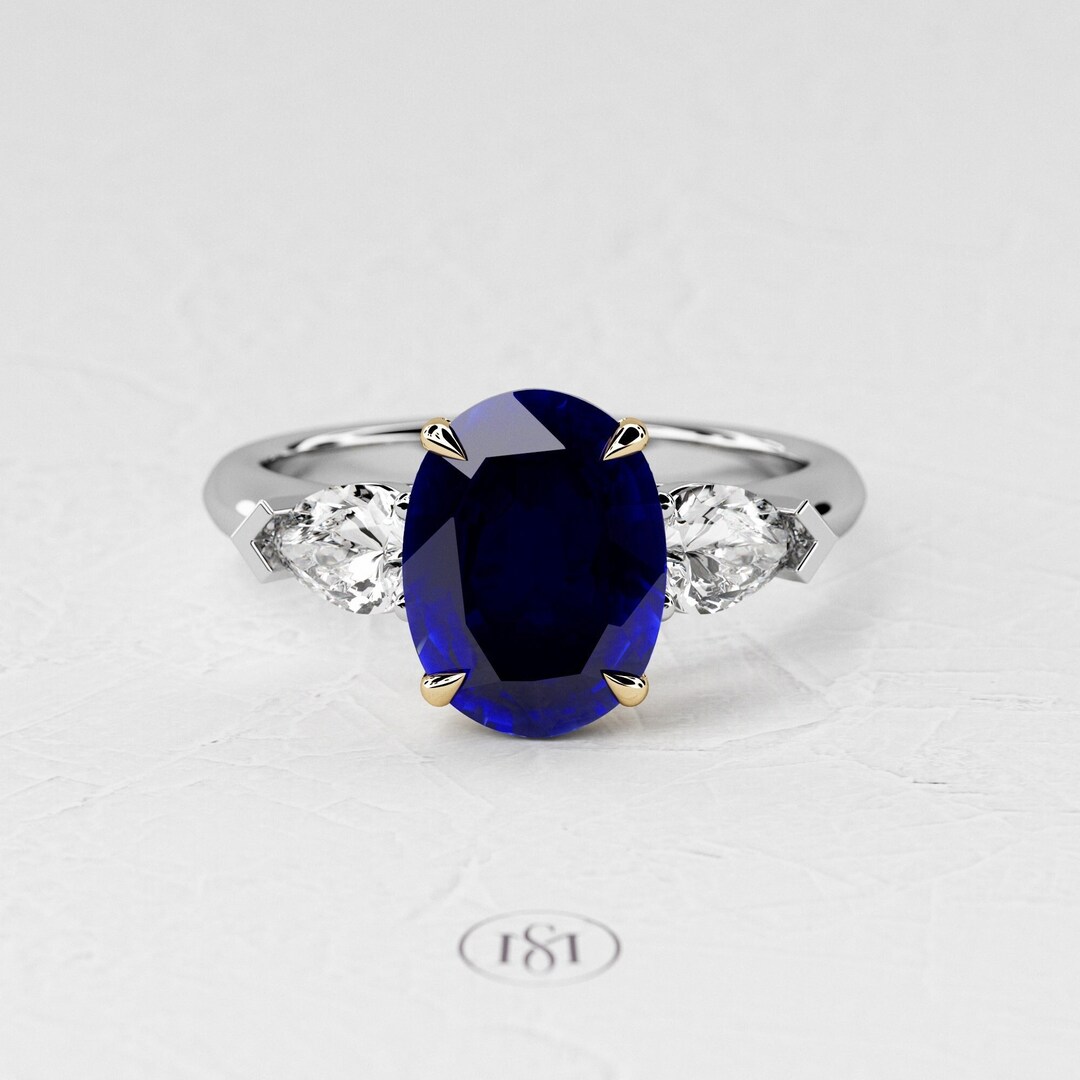 V3 Jewelry V3 Jewelry Sterling Silver Natural Blue Diamond Oval Ring