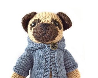 Pug with Anorak Knitting Pattern