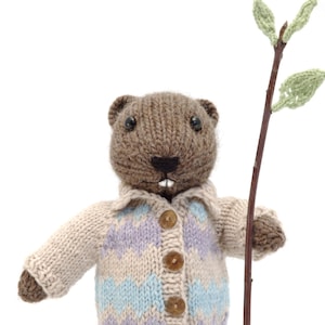 Beaver with Sweater Coat Knitting Pattern