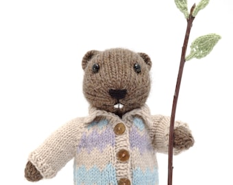 Beaver with Sweater Coat Knitting Pattern