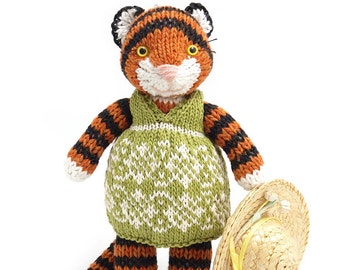 Tiger with Summer Dress Knitting Pattern