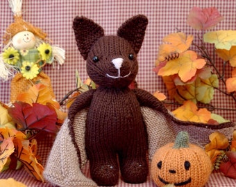 Bat and Jack O' Lantern Knitting Pattern