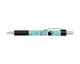Bunco prize pen Queen of Bunco prize dice Sparkle silver Queen blue polka dot black ink under ten dollars gift bunco gift