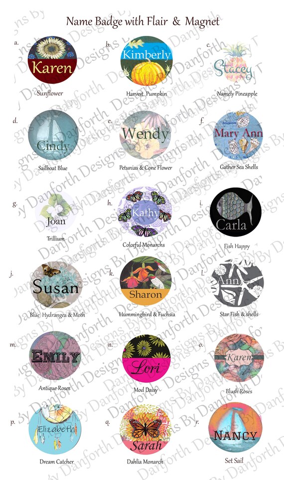 HANDMADE PERSONALISED NAME BADGE CAFE TEA ROOM THEME