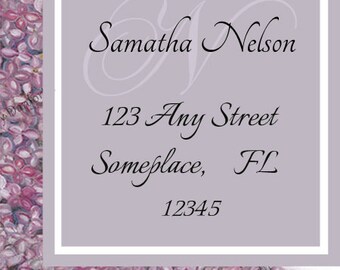 Lilacs Address Label return address label purple floral peel and stick address label "Mother's Day Gift" customized 70ct