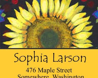Return Address Labels Sunflower 72ct personalized address label peel and stick label sticker customized gift house warming sunflower