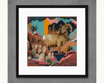 Bighorn Sheep Country limited edition paper print