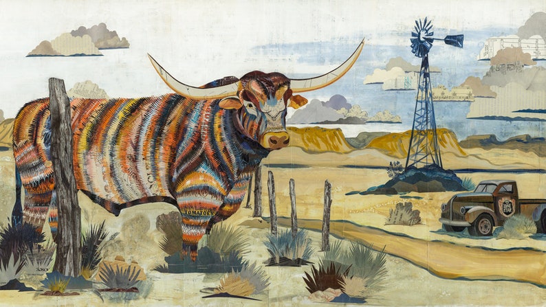 Longhorn with Windmill