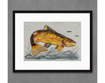 Frying Pan Brown Trout limited edition paper print