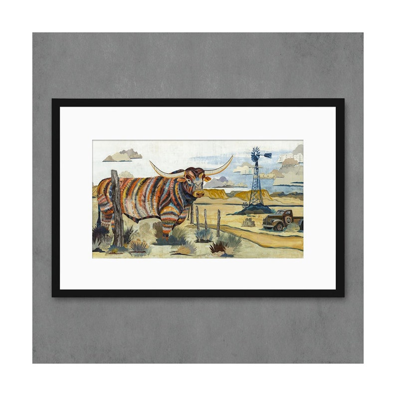 Longhorn with Windmill
