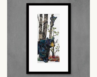 Midnight Forest (Bear) limited edition paper print