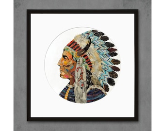 Wisdom and Courage Chief limited edition paper print