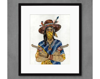 Cowgirl (Bandana) limited edition paper print
