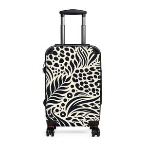Suitcase, Travel Luggage, Monochrome Print, Vintage Bag, Gift for Traveler, Travel Theme Decor