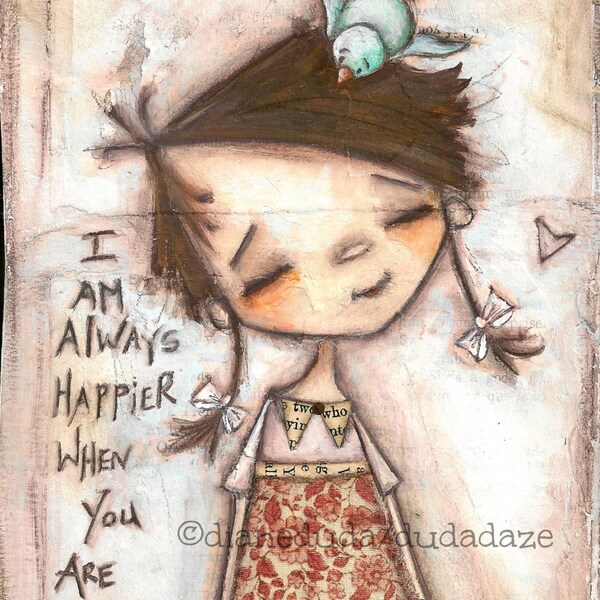 Cereal Box Art - Happy Near You - Original Art on prepared paperboard/chipboard