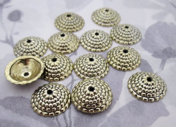 50pcs Copper Plated Bead Caps 12mm.