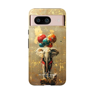Google Pixel ArtGift Custodia protettiva a doppio strato super sicura per telefono - Per contenere un mondo / Design originale, regalo di pittura artistica, Pixel 9 8 7 6 5