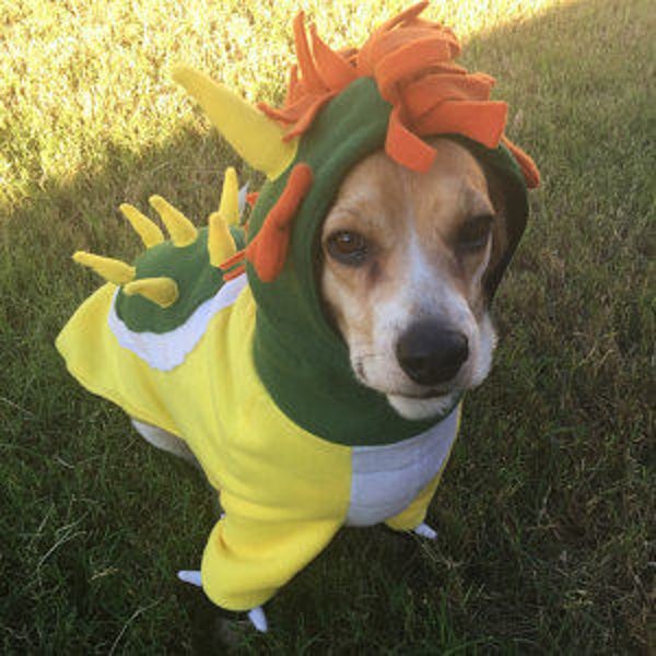 Bowser from Super Mario Pet Dog costumes sizes XS to XL