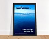 A Smooth Sea - Mediterranean Sea - Cruise Photography Wall Art - A Perfect Gift for A Cruiser - Premium Matte Paper Wooden A4 Framed Poster