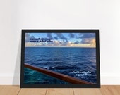 A Smooth Sea - Caribbean Sea - Cruise Photography Wall Art - A Perfect Gift for A Cruiser - Premium Matte Paper Wooden A4 Framed Print