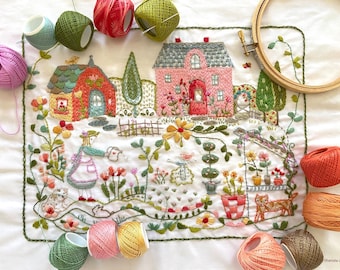 Oak Park Garden Sampler to stitch and embroider