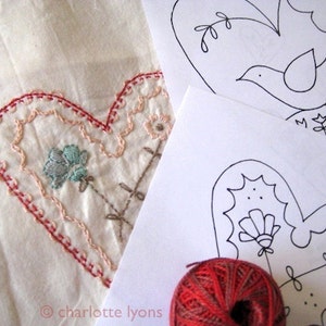 PDF love hearts and flowers valentine stitch designs