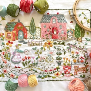 Oak Park Garden Sampler to stitch and embroider image 1