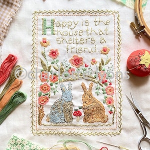 Happy Is The House Sampler to stitch and embroider