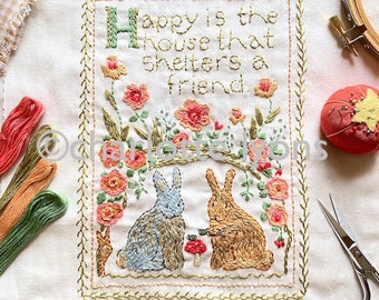 Happy Is The House Sampler to stitch and embroider