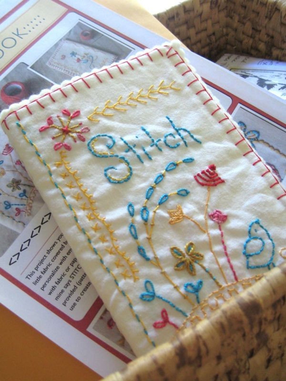 Embroidered Fabric Stitch Book to Make for Sketch, Journal or Needlework  PDF 