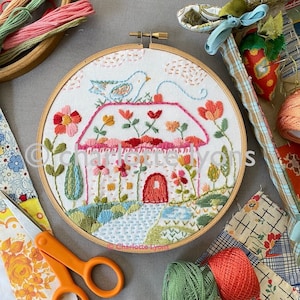 Cozy Cottage sampler to stitch and embroider