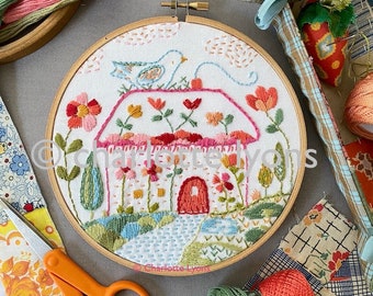 Cozy Cottage sampler to stitch and embroider