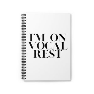 I&#39;m On Vocal Rest Notizbuch, Musiktheater Notizbuch, Musiktheater Geschenk, Broadway Urlaubsgeschenk