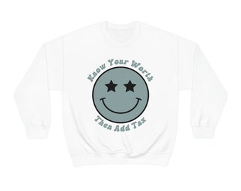 Trendy Sweatshirt Boho Chic - Sweatshirt for Women, Cute Trending Graphic Shirt, Smiley Face Sweatshirt