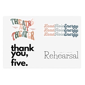 Musical Theater Vinyl Stickers, Musical Theater Gift, Theatre Holiday Gift, Broadway Christmas Gift