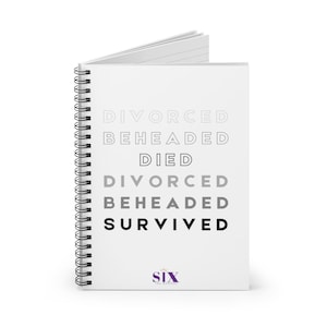 Six the Musical Journal Notebook, Musical Theatre Gift,  Broadway Gift, Musical Theater Christmas Gift, Musical Gifts