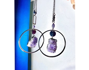 Boho Crystal Decor, Amethyst car Jewel / LaTouche Home, black owned crystal shop/ amethyst decor