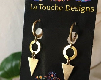 Dainty Arrow Earrings - Geometric Drop Earringsm owned shop ER040 black owned business - black shops - black woman owned