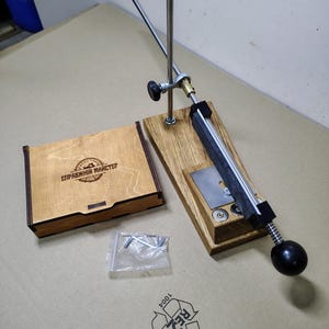 Afilador de cuchillos artesanal: herramienta de afilado de ángulo ajustable con estuche de piedra