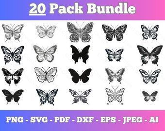 Butterfly Bundle - SVG, PNG, JPG - Butterfly Cut file, Digital Cut File, Butterfly Svg, Digital Download, Files for Cricut, Ready to Cut